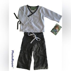 Amber Hagen  BOY Infant LAYETTE KIMONO SET Blue Gray 3-6 months 100% Cashmere